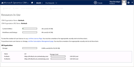 Add storage in CRM Online