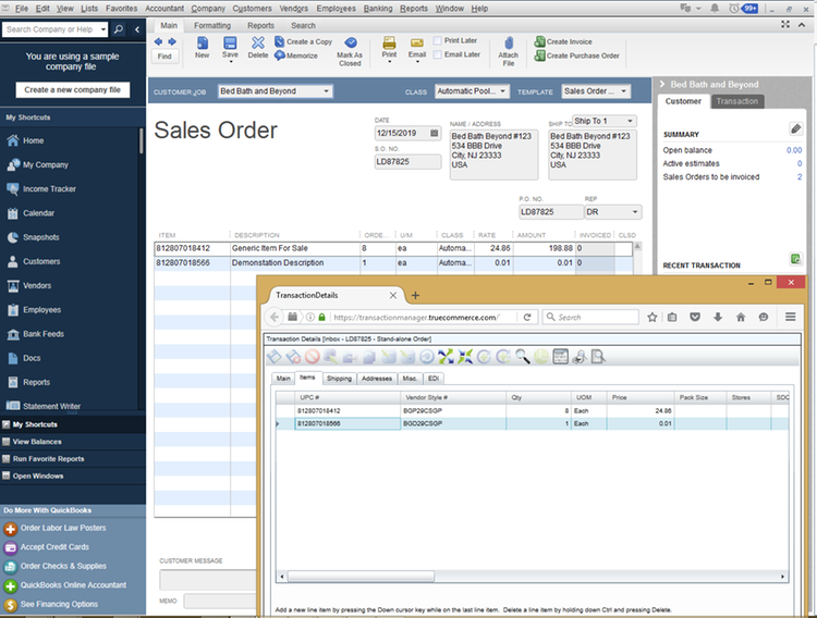 Truecommerce Transaction Inbox TrueCommerce EDI Integration for QuickBooks | Apps for QuickBooks ...