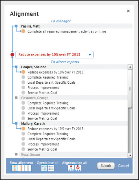 Drives alignment with corporate goals