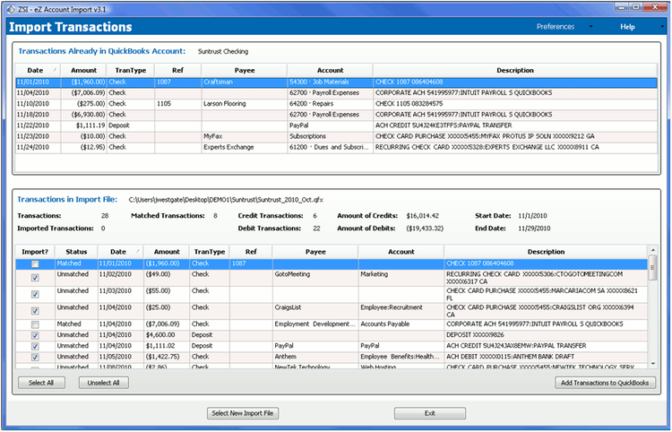 eZ Account Import | Apps for QuickBooks Desktop Marketplace
