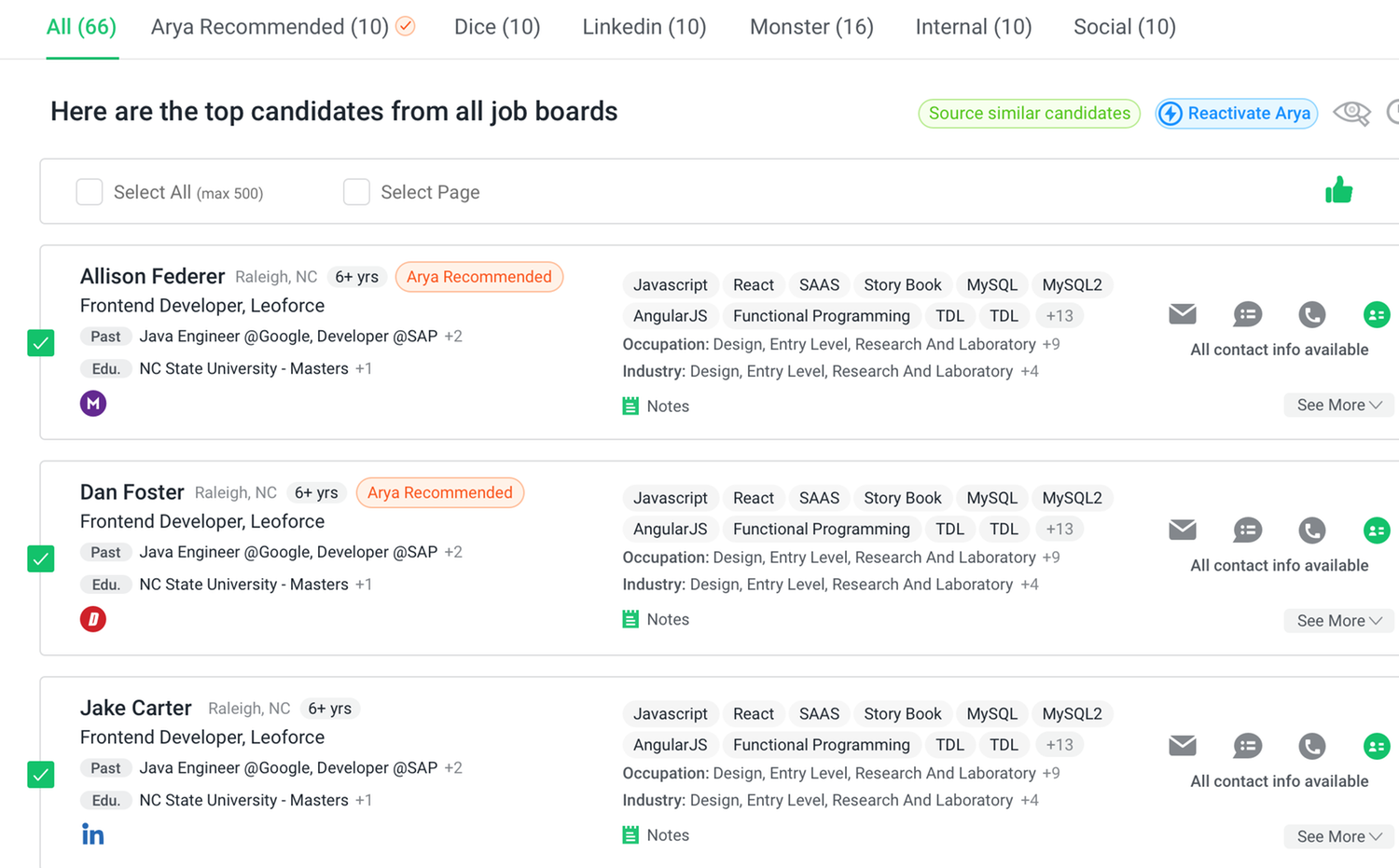 Candidate Matching solution by Leoforce, LLC iCIMS Marketplace