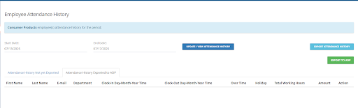 Employee Clock In / Out Hours
