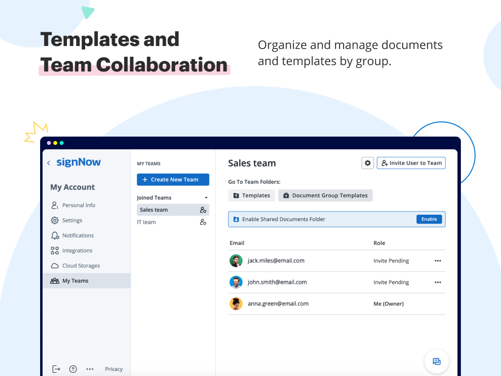 Templates and Team Collaboration