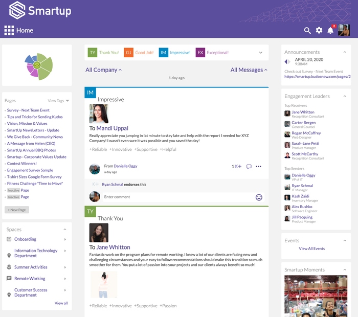 Peer-to-Peer Social Recognition & Feedback