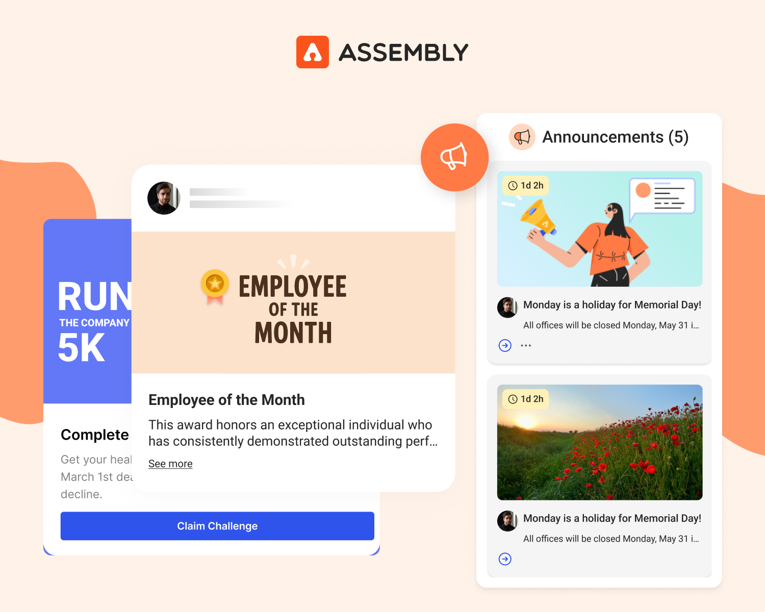 Motivate Teams with Awards, Challenges, and Announcements
