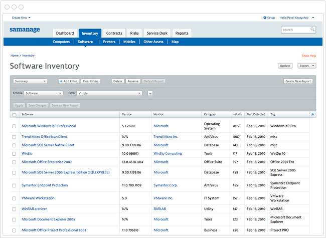 Software Inventory Management