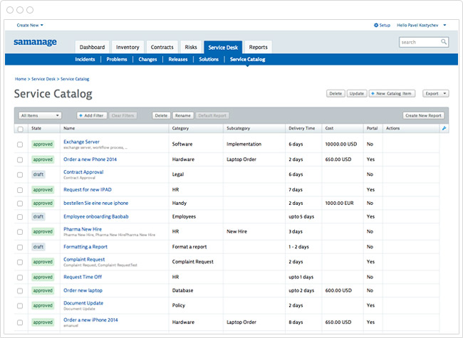 IT Service Catalog