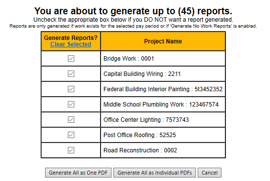 Generate All Reports with a Single Click