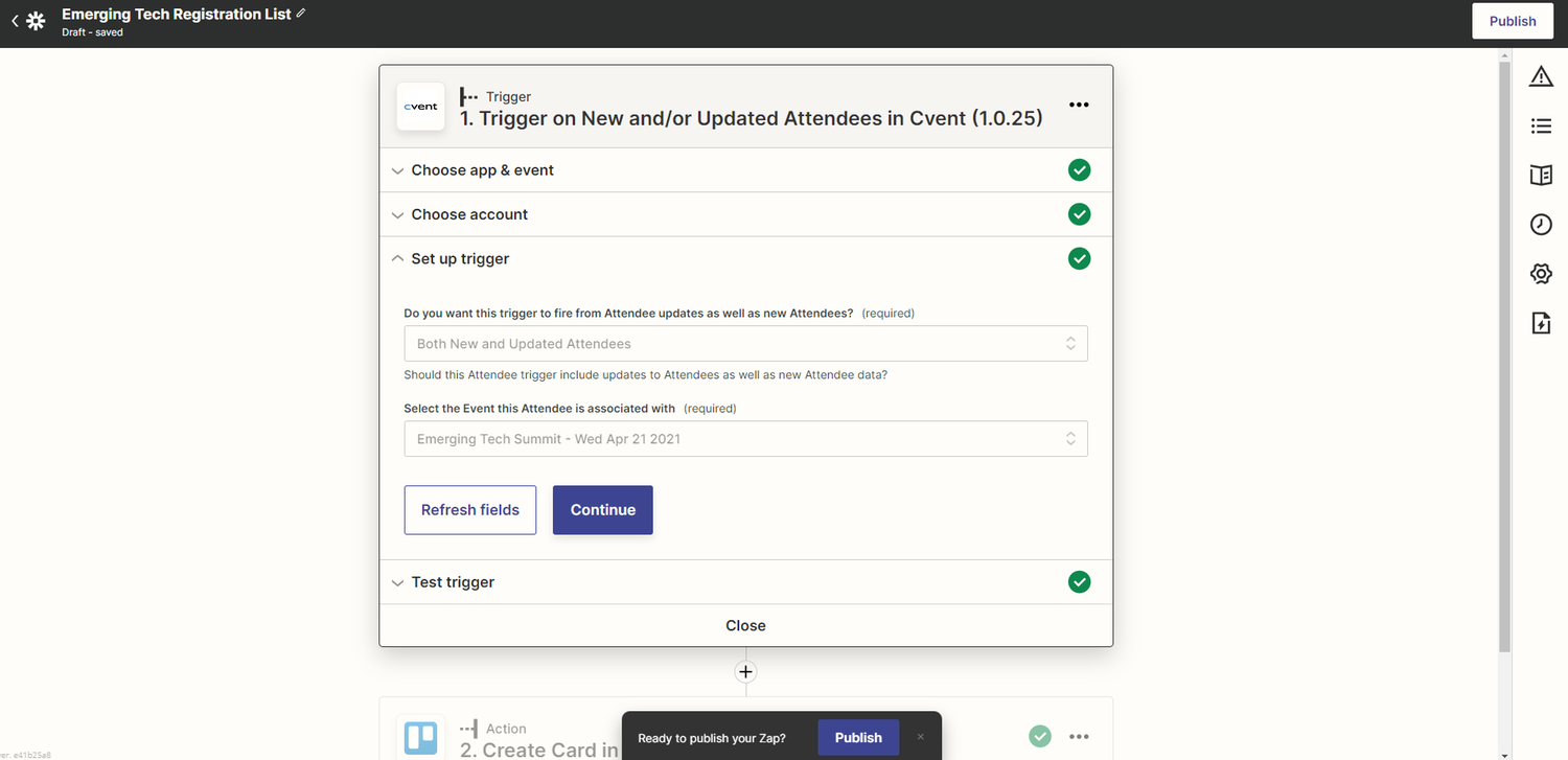 Zapier Cvent App Marketplace