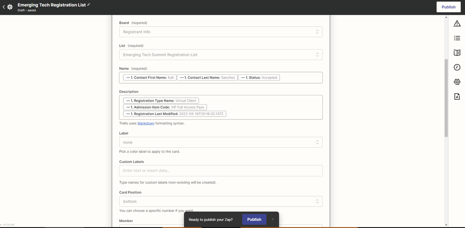 Zapier Cvent App Marketplace