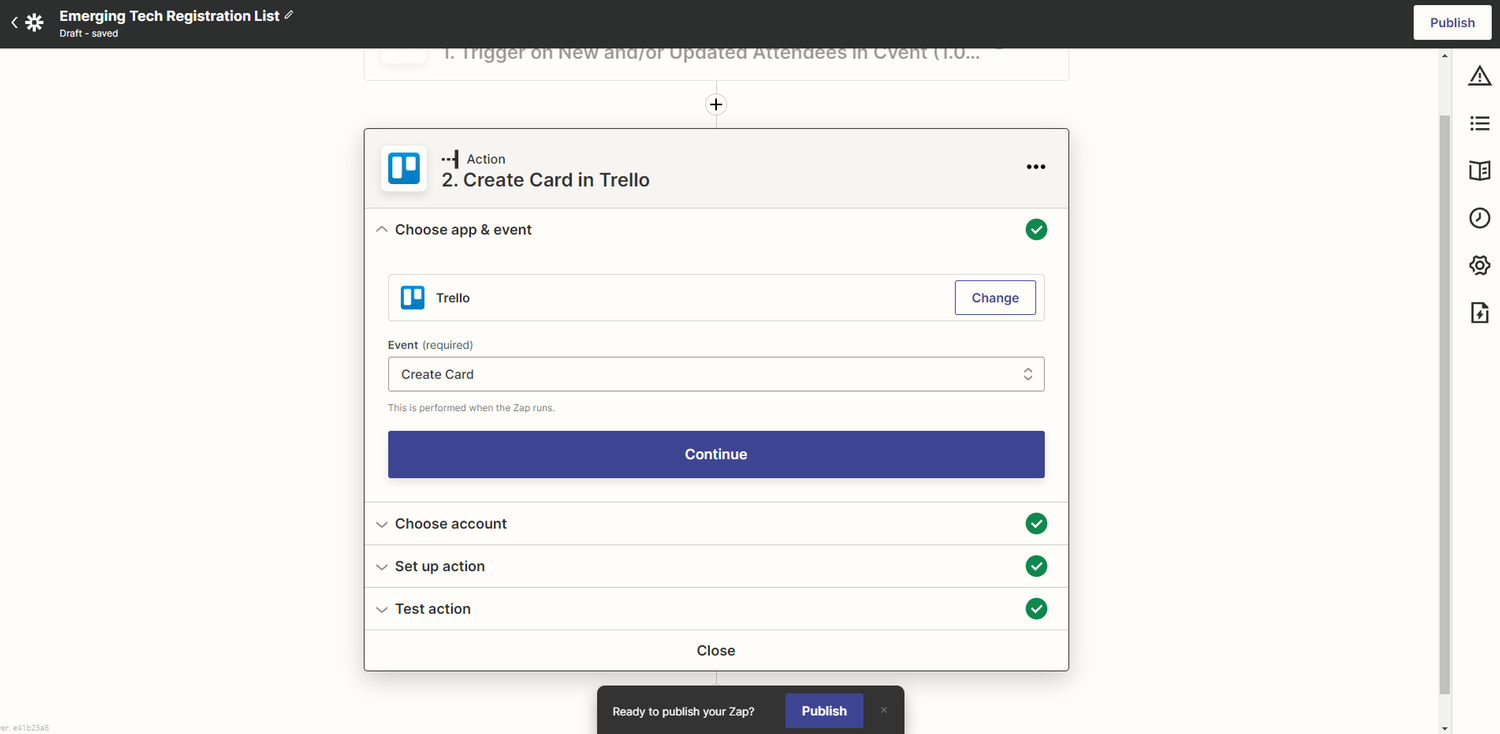 Zapier Cvent App Marketplace