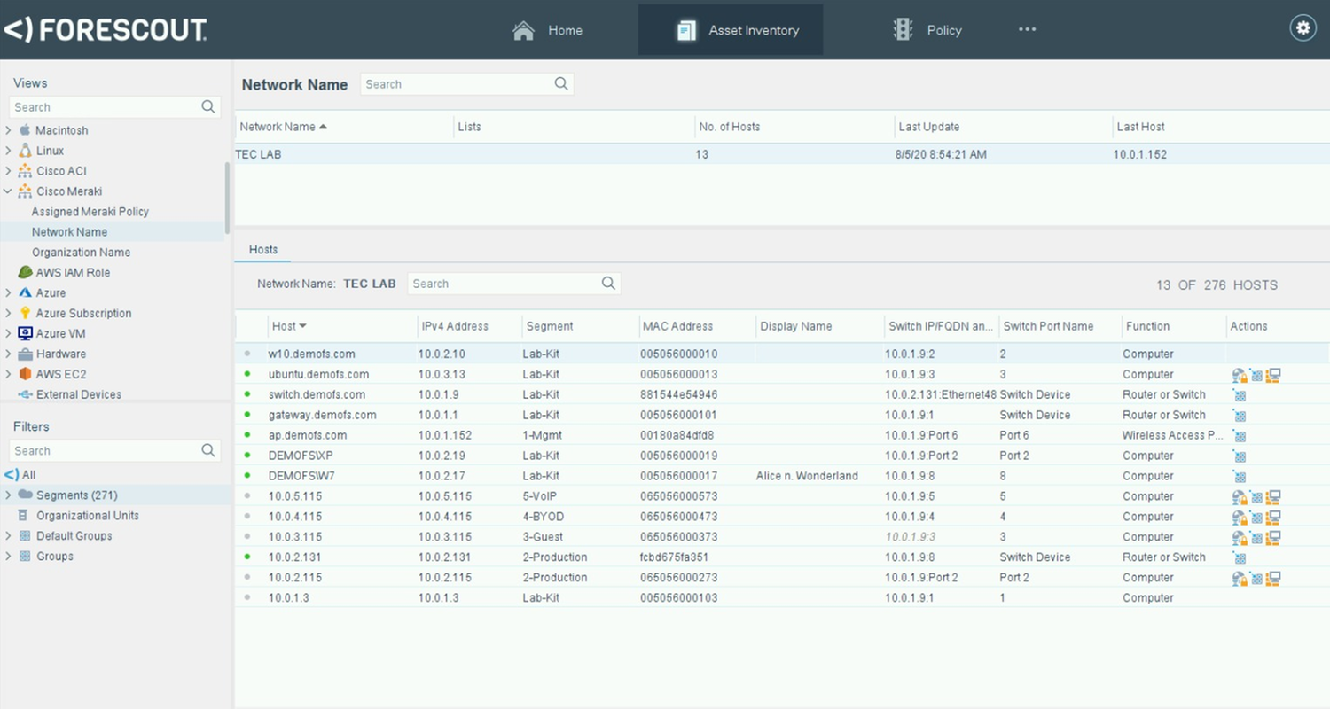 Forescout Cisco Networking App Marketplace