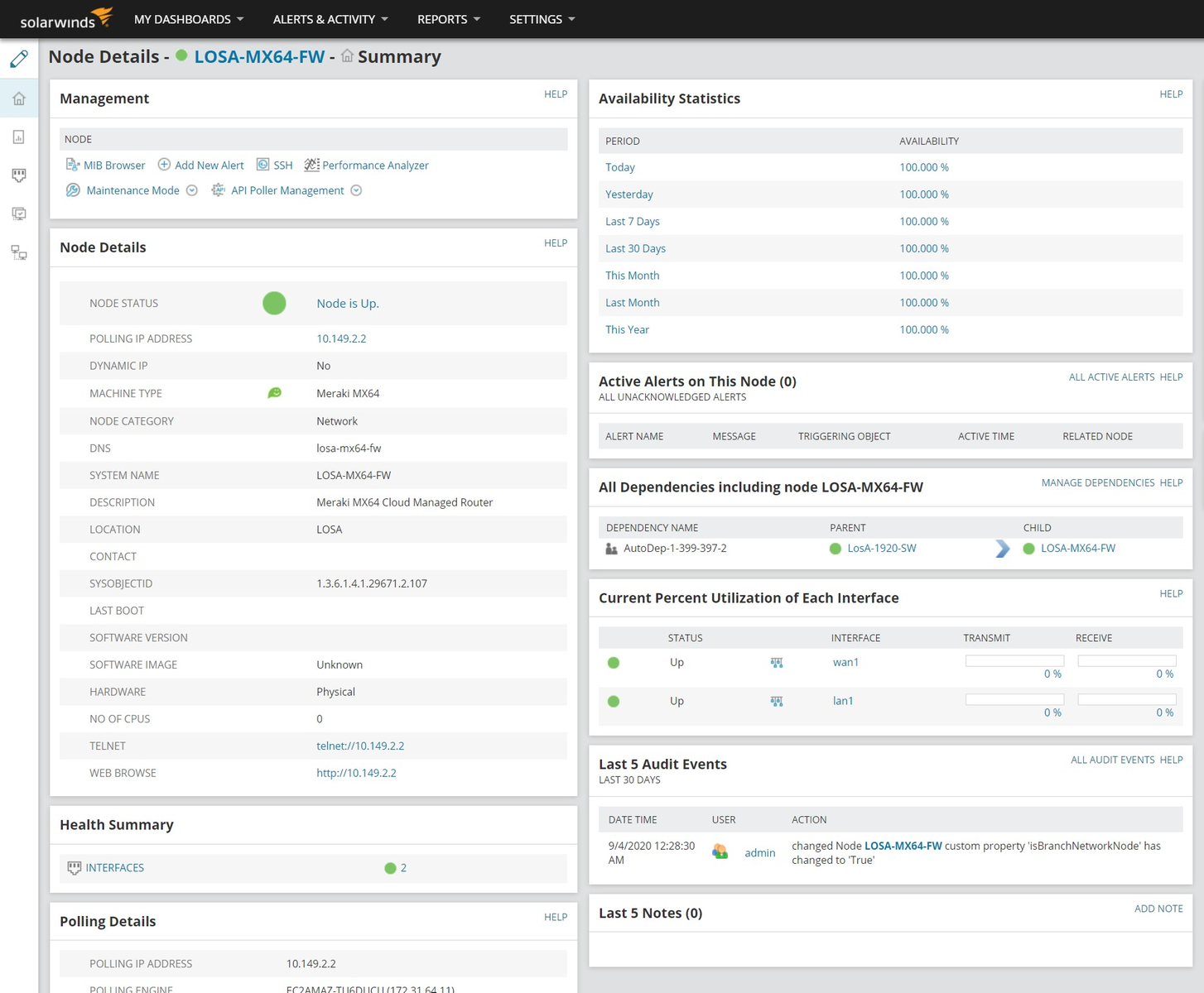 SolarWinds NTA Cisco Meraki Marketplace