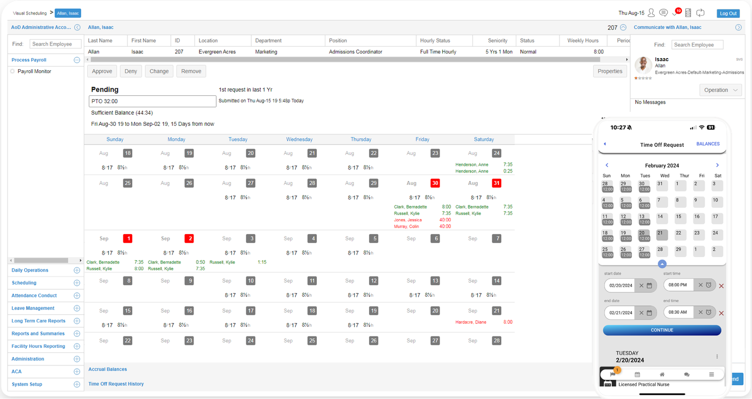 Accruals and Time Off Requests