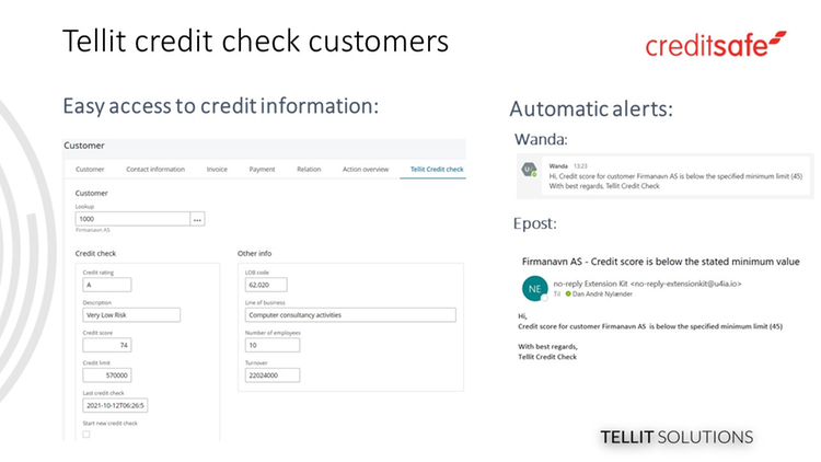 Tellit Tellit Credit Check Customer | Unit4 Marketplace