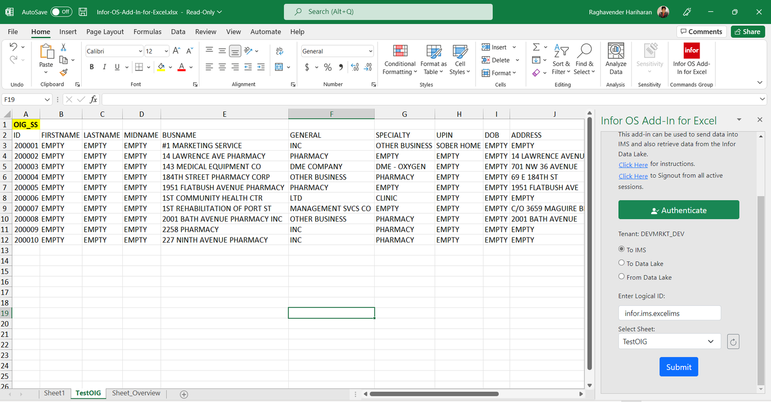 Send Data to ION via IMS