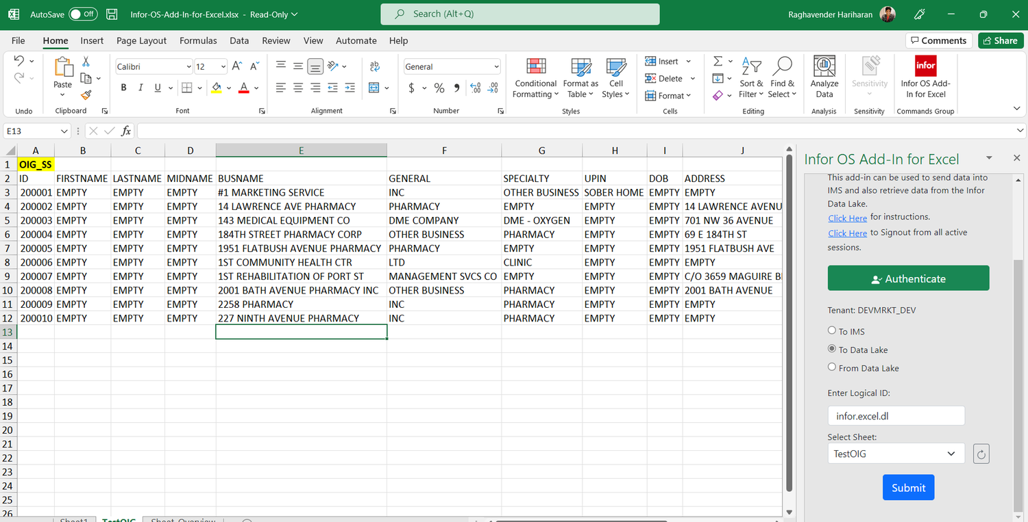Send Data to Datalake
