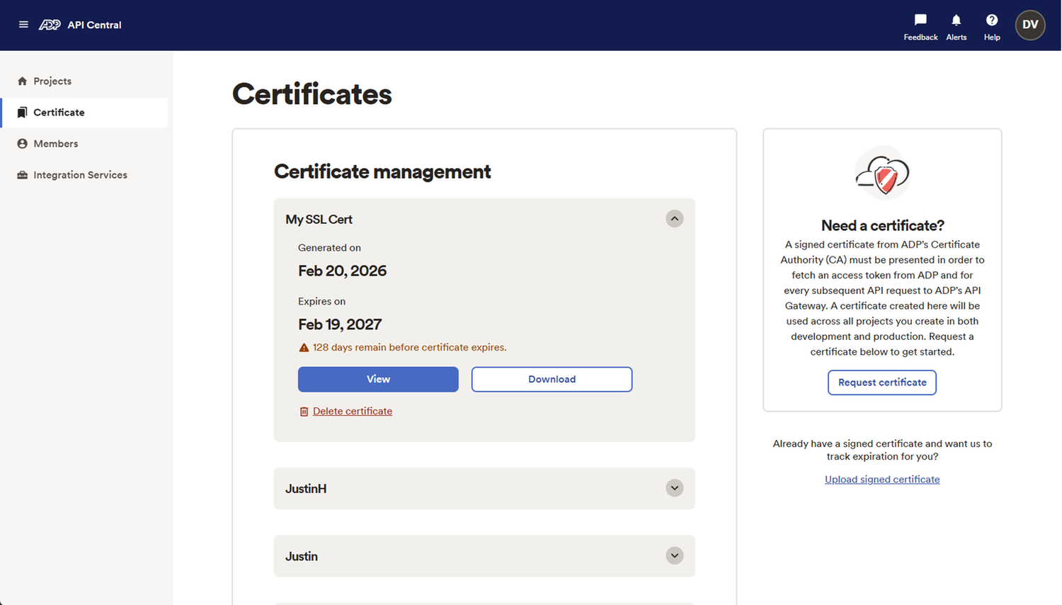 Security Certificate Management