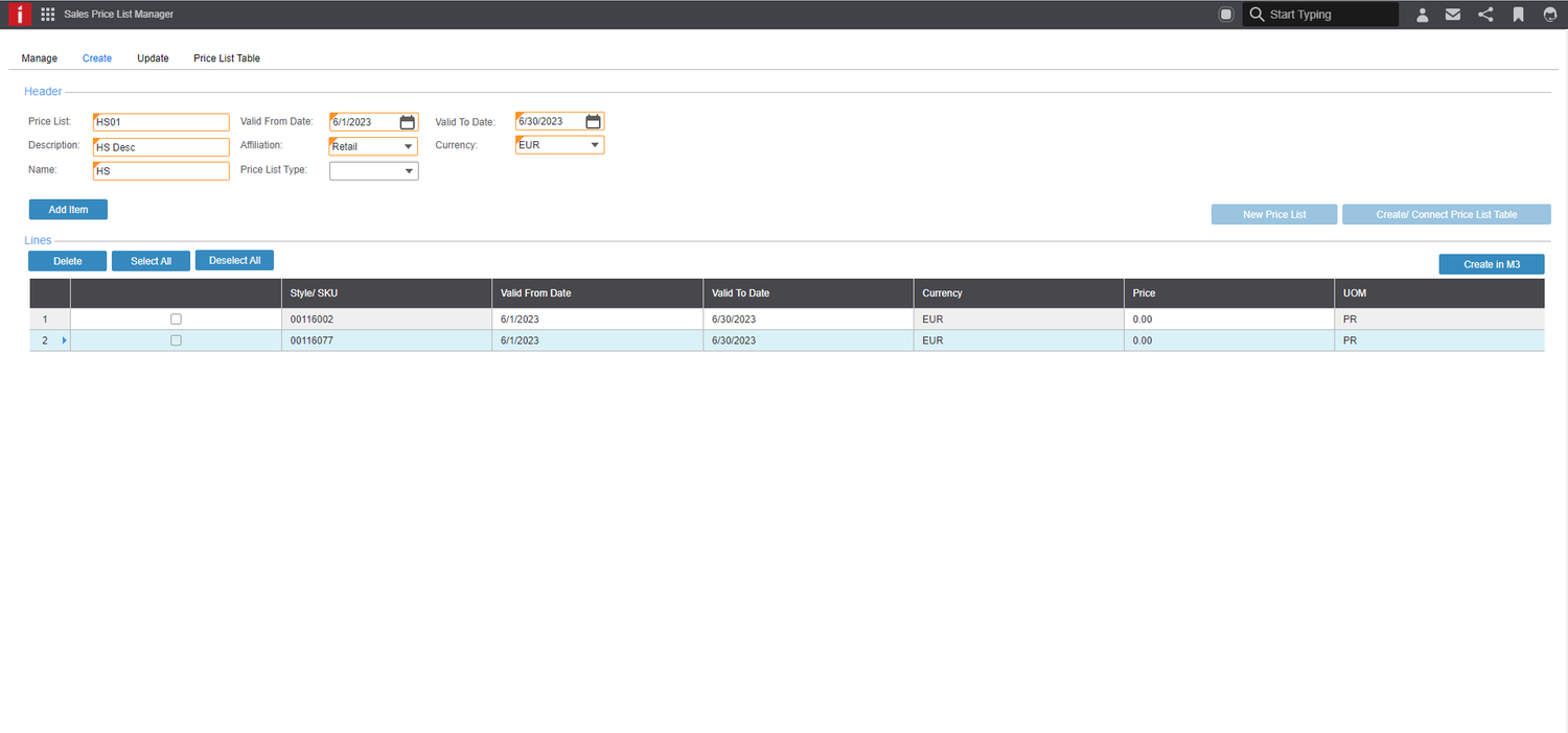 Easily import and share pricelists