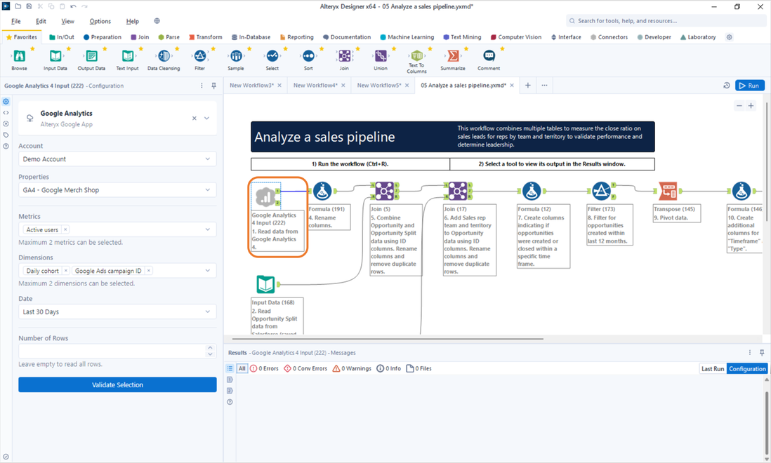4 Analytics Tools Google Analytics 4 Input Tool | Alteryx Marketplace