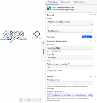 Drive processes in Camunda using NATS
