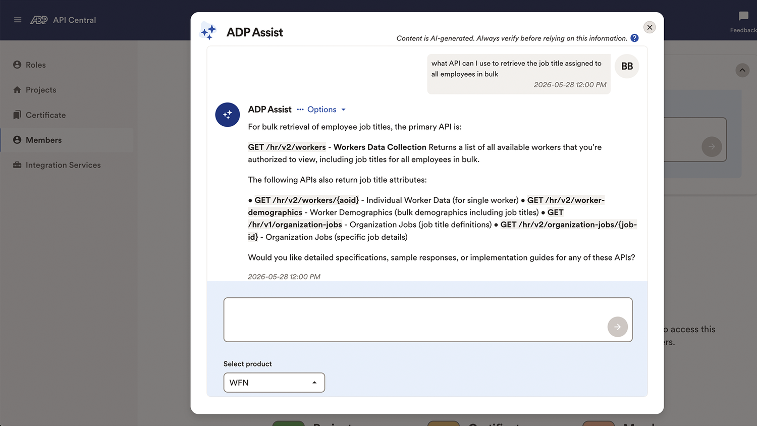 ADP Assist™ for ADP API Central