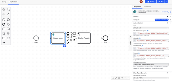 Manage Sharepoint documents from Camunda
