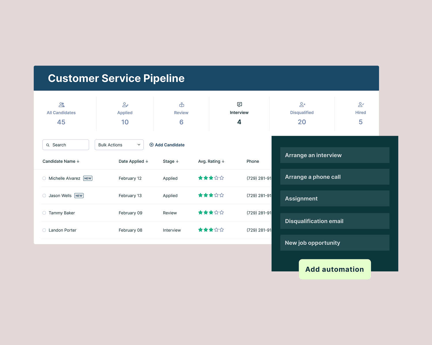 Automated Hiring Actions
