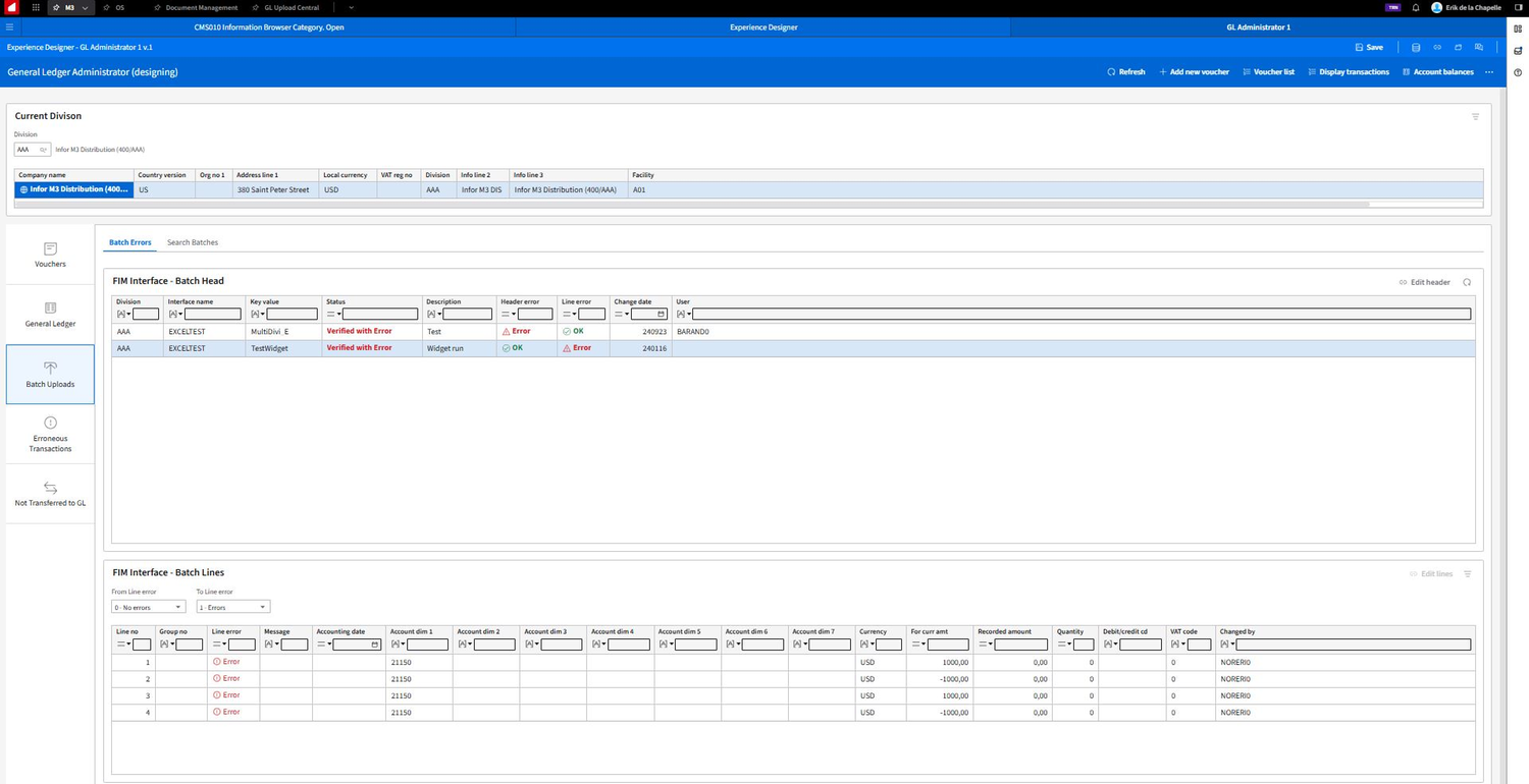 General Infor Ui M3 Experience Designer: General Ledger - Administration | Infor Marketplace