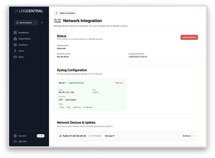 One-Click Syslog setup of your syslog server