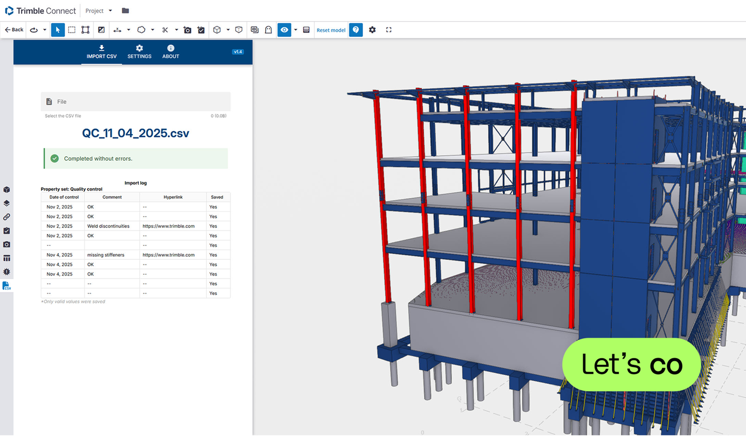 CSV Import Extension for Trimble Connect | Trimble Marketplace