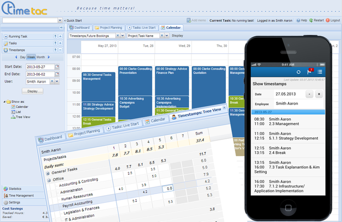 Timesheet time tracking