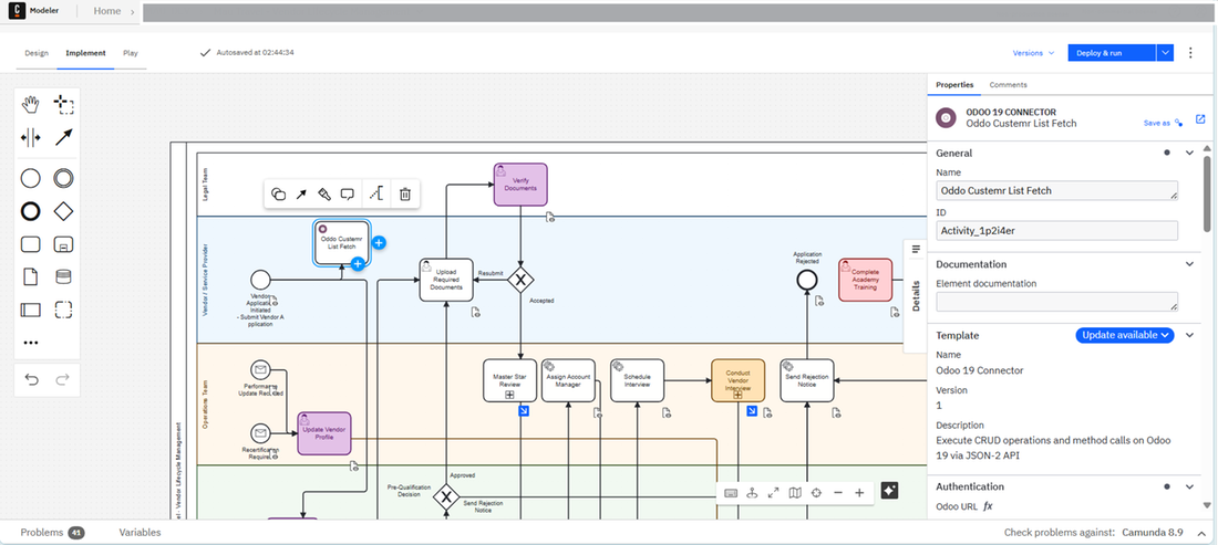 Connect Camunda to Odoo ERP