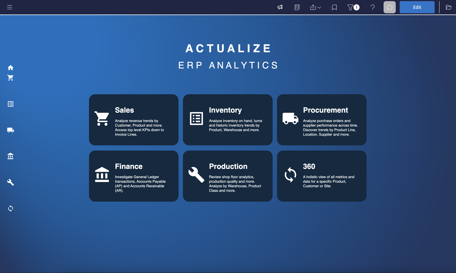 Actualize Analytics | Infor Marketplace