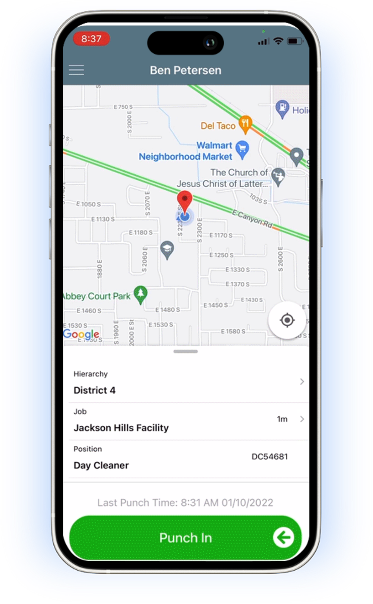 Mobile Biometric Clock