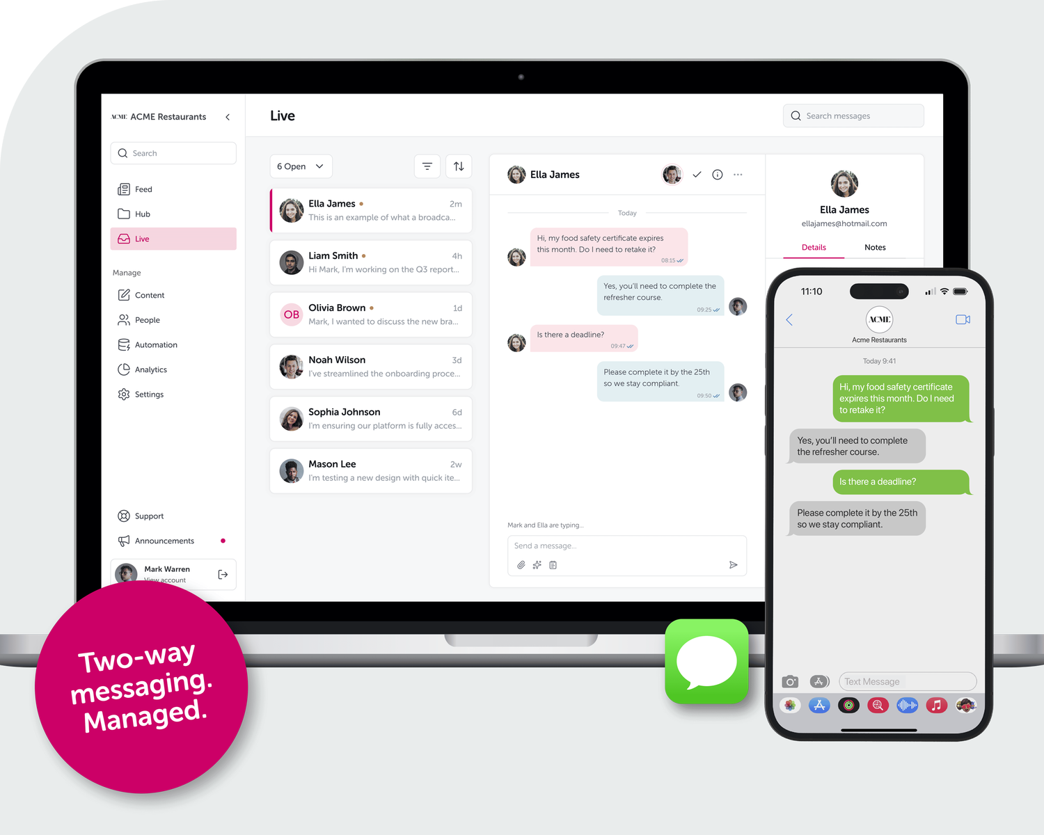 Managed Two-Way SMS